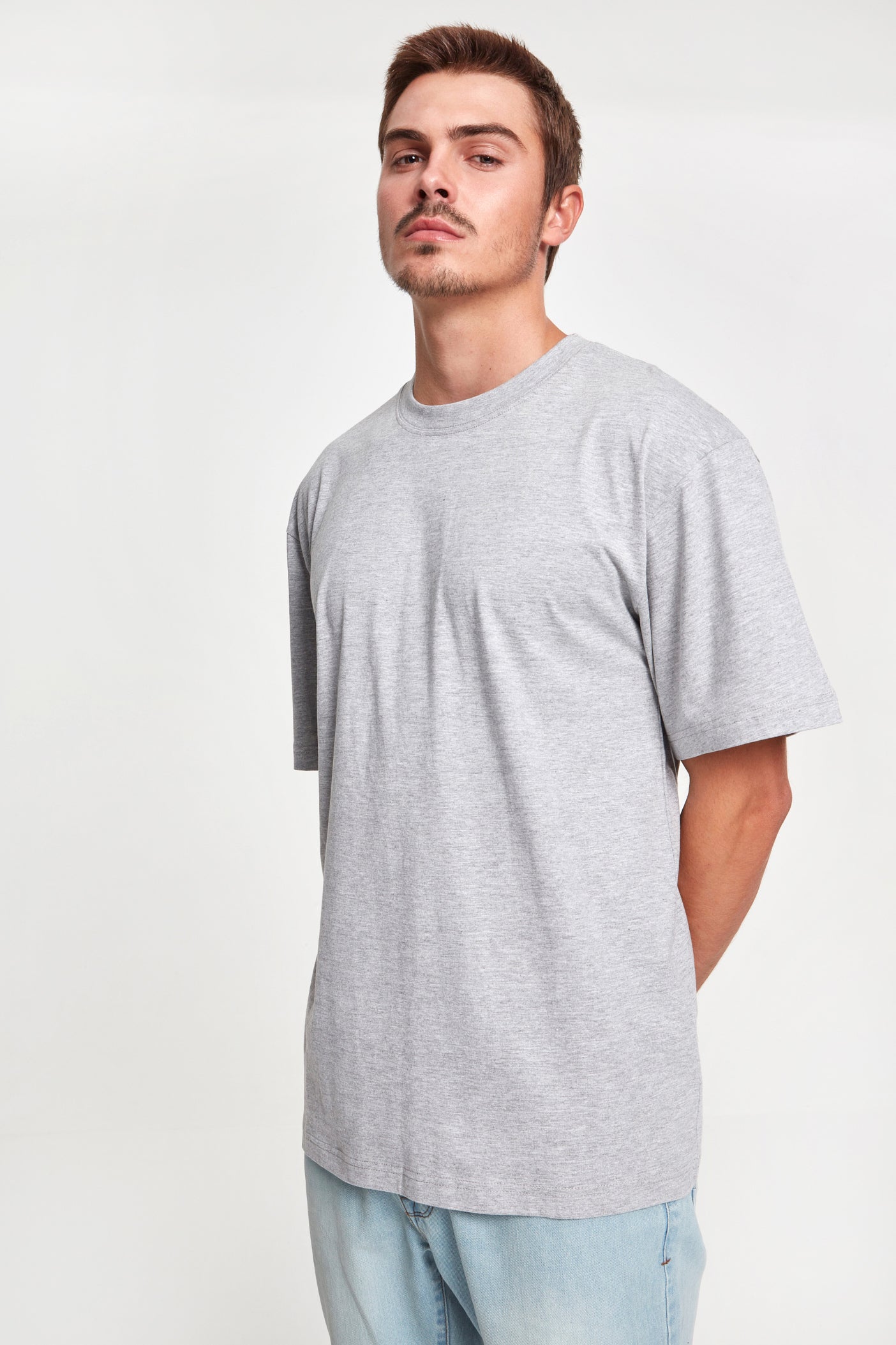 T-shirt oversize - gris clair chiné