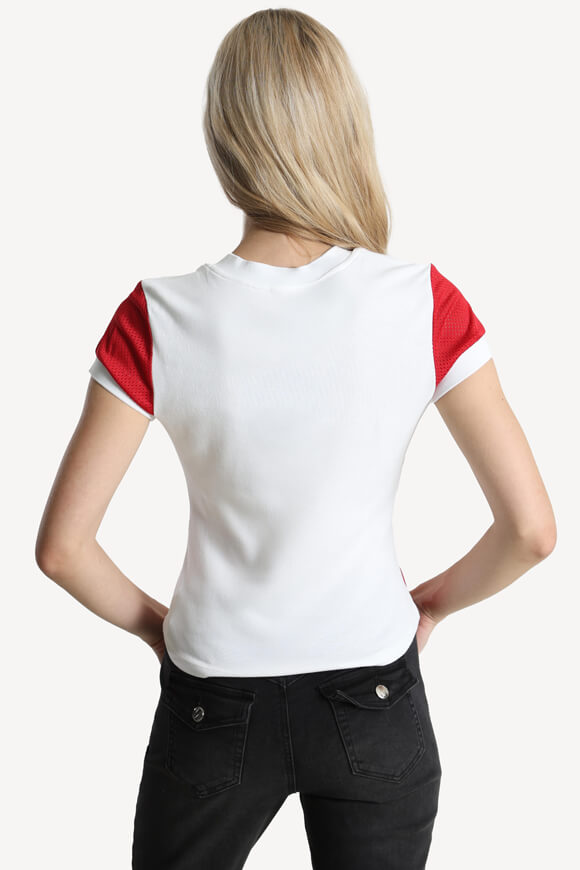 Maglietta con crop - Bianco + Rosso