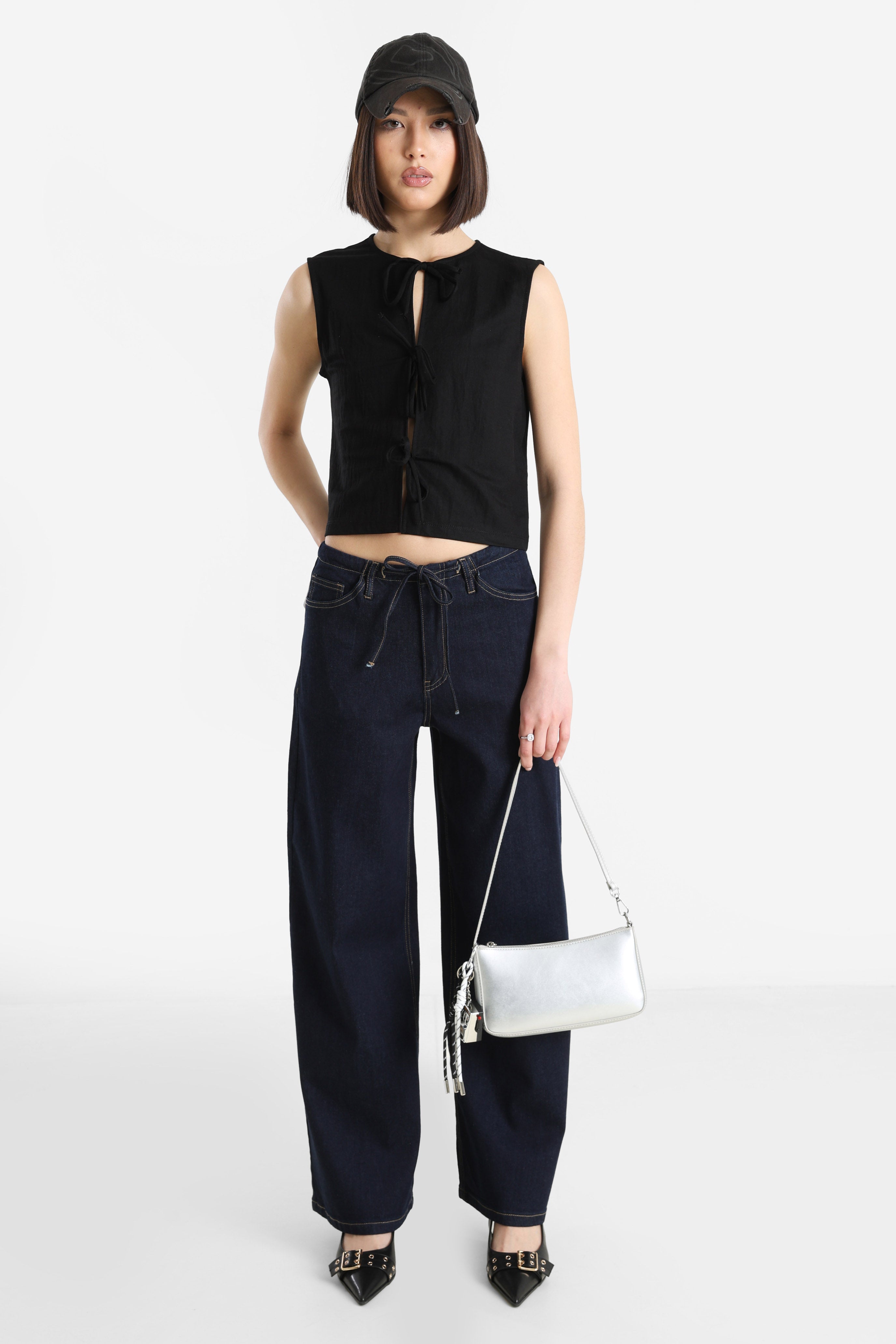 Wide Leg Jeans - Dunkelblau