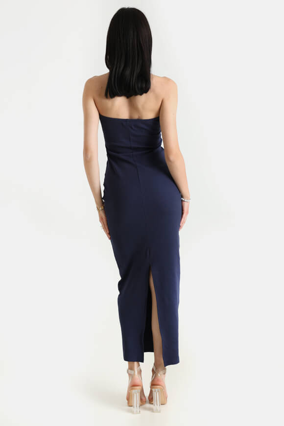 Ribbed bandeau maxi dress - navy blue
