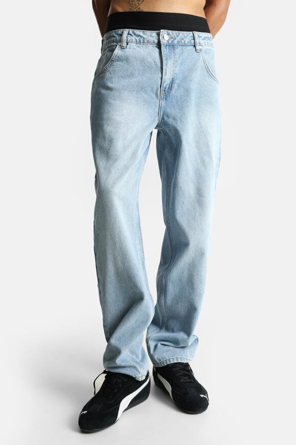 Straight Fit Jeans - Hellblau Denim