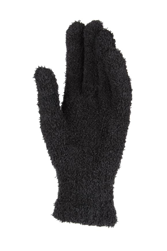Plüschhandschuhe - Schwarz