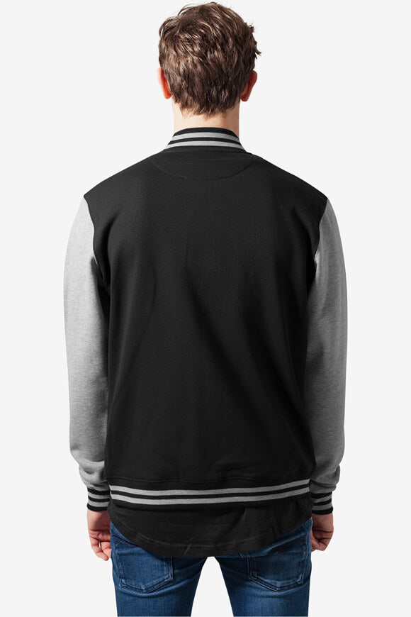 College-Sweatjacke - Schwarz + Grau