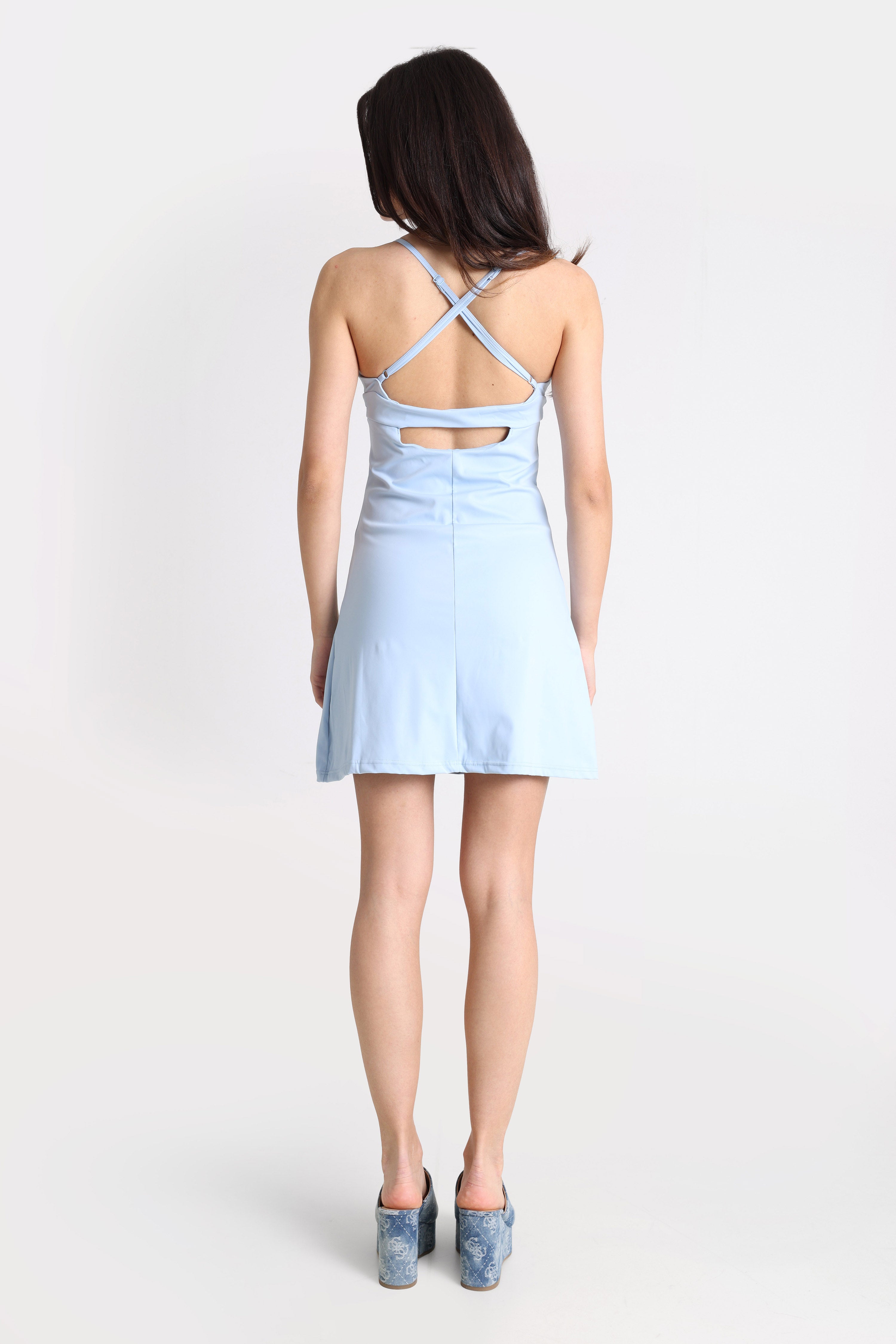 Minikleid mit Innenshorts - Light Blue