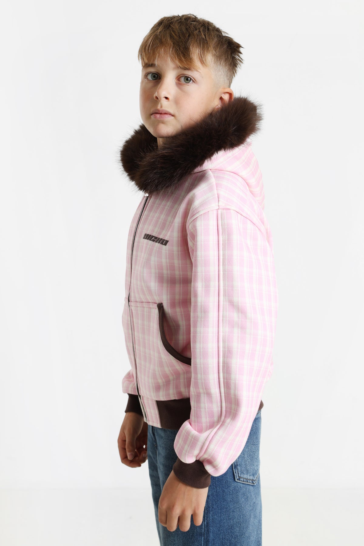 Giacca in maglia - Rosa + Bianco Sporco