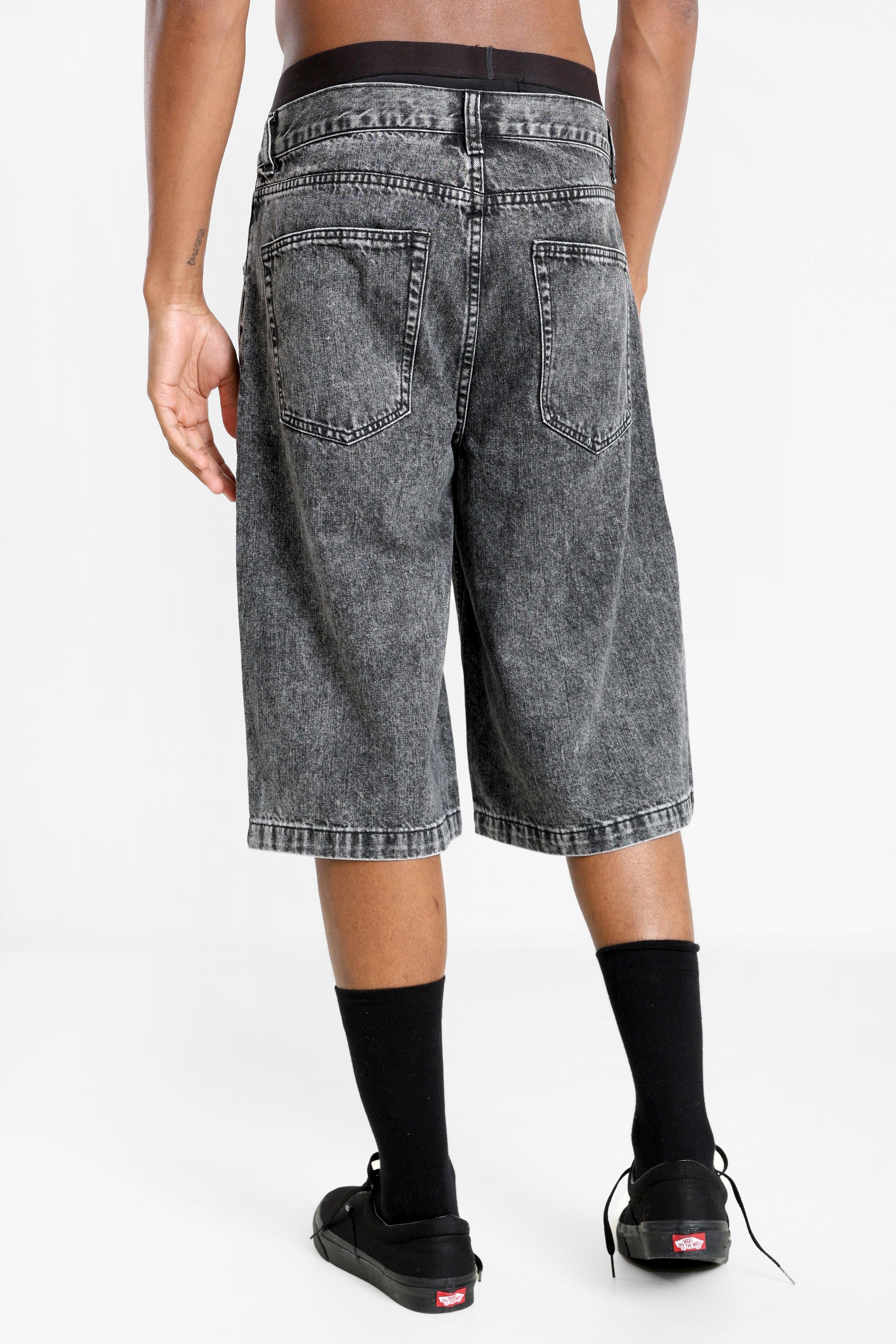 Denim bermuda shorts - Noir délavé
