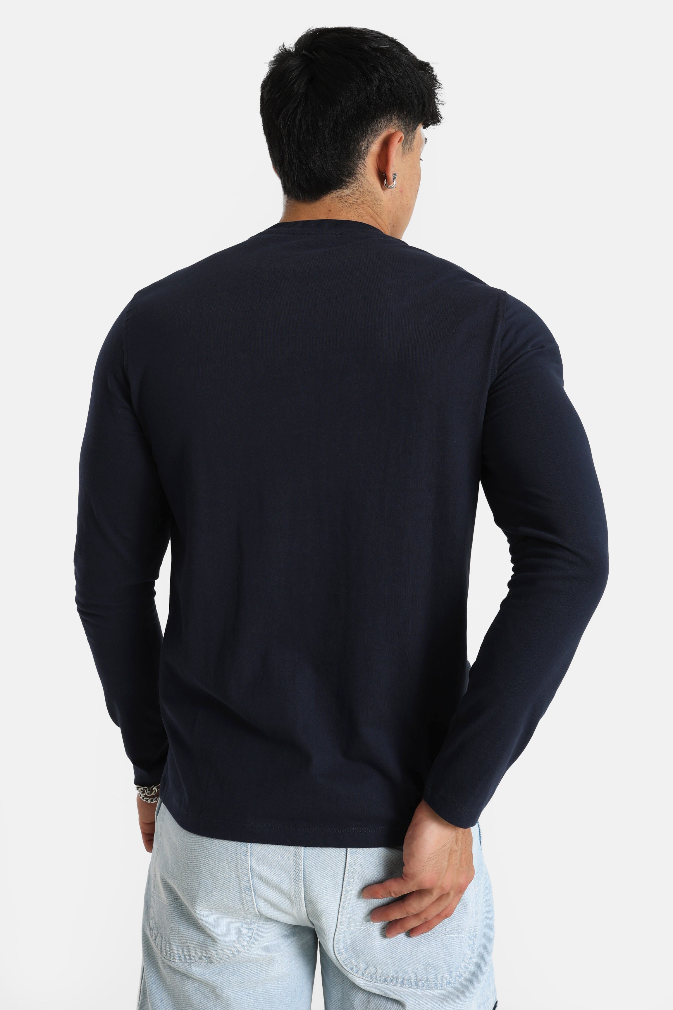 Leon Feinstrickpullover - Navy
