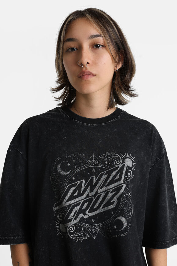 Ornate Dot t-shirt ample - Black Acid Wash