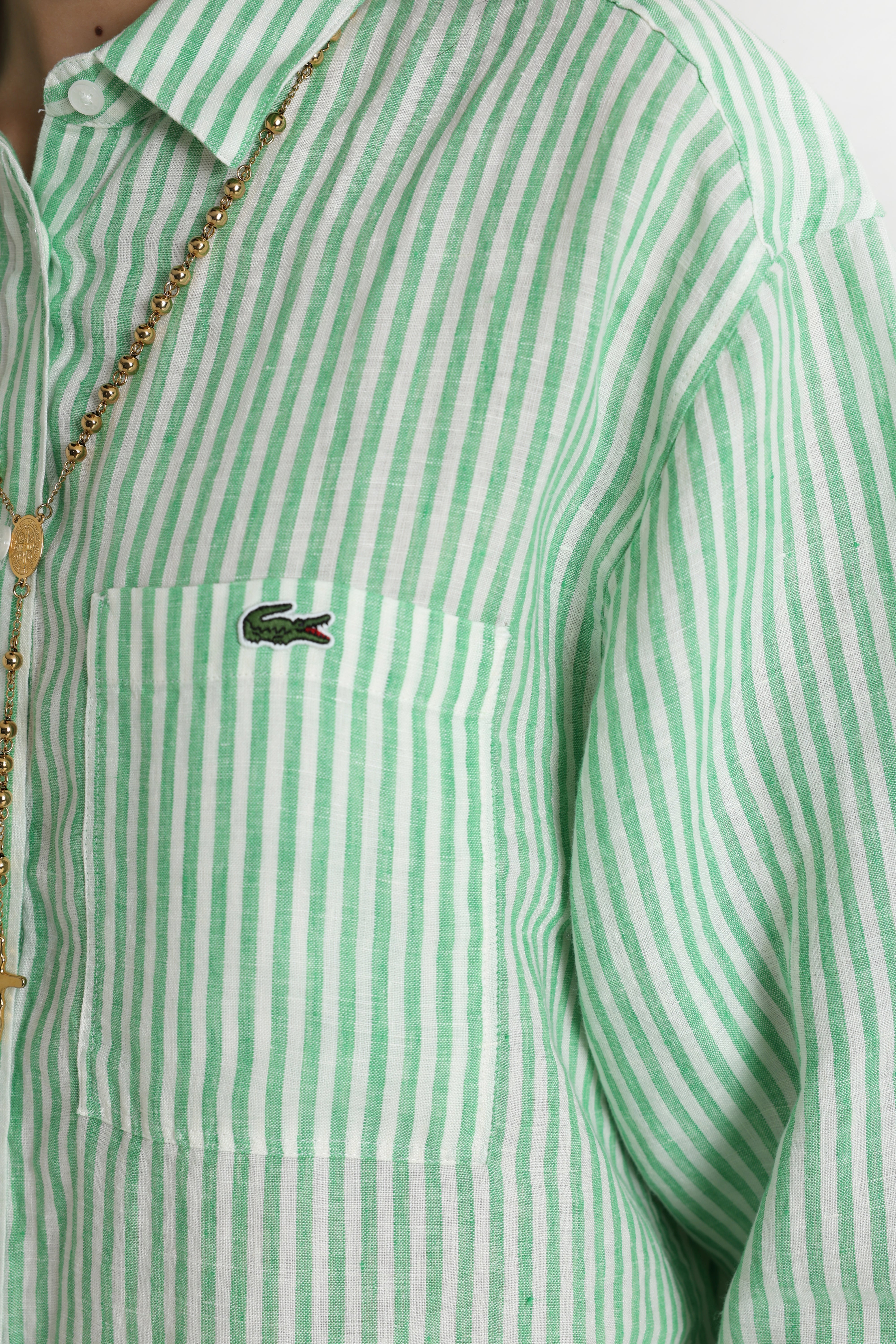 Oversize Leinenhemd - White + Peppermint