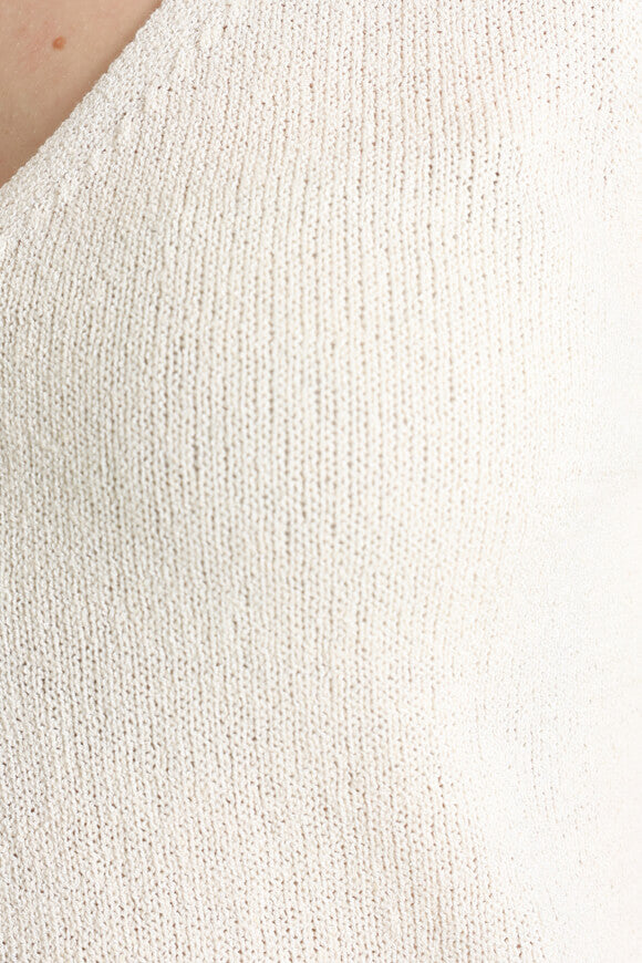 Crop Strickbluse - Creme