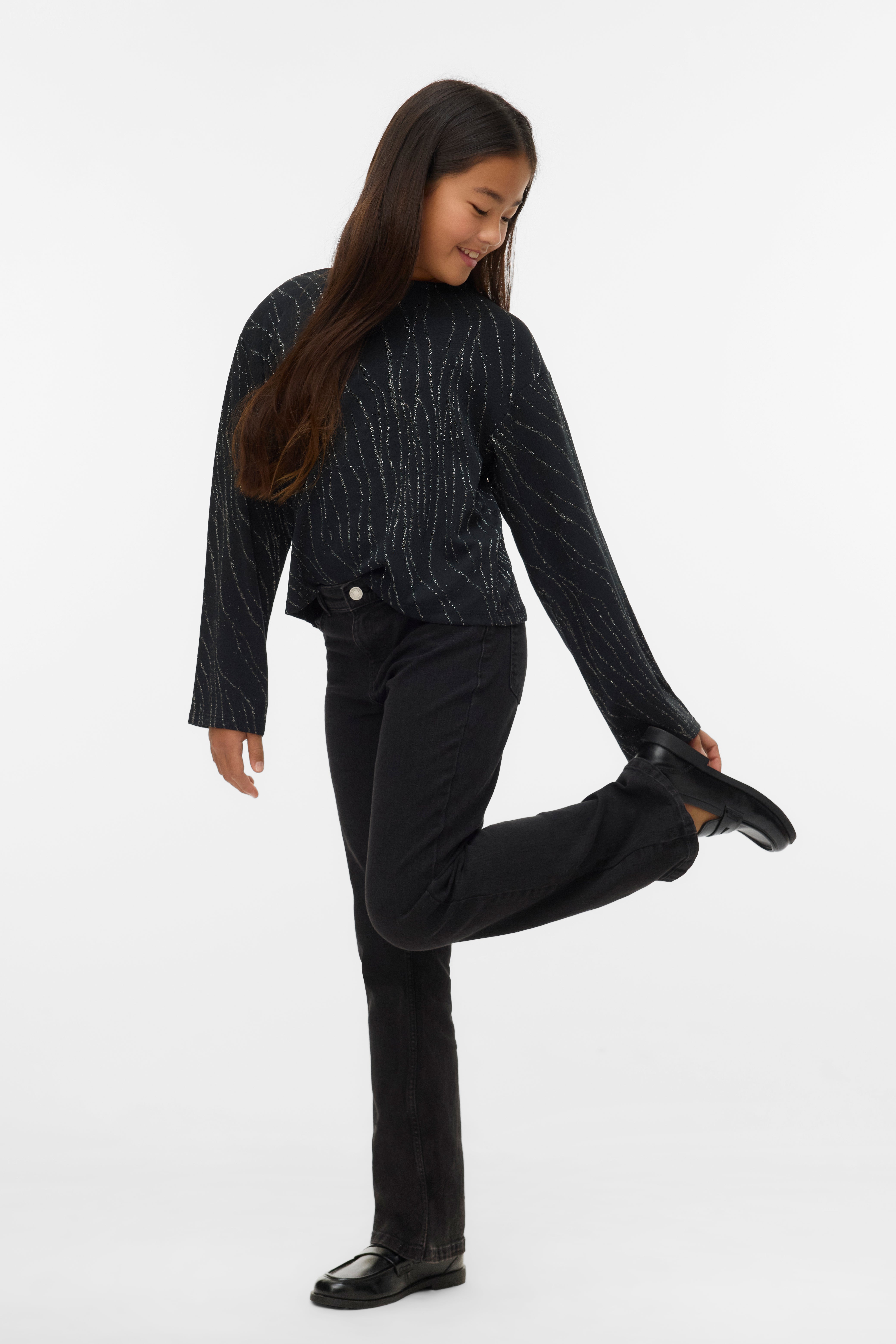 VMNITA Langarmshirt - Black + Silver Lurex