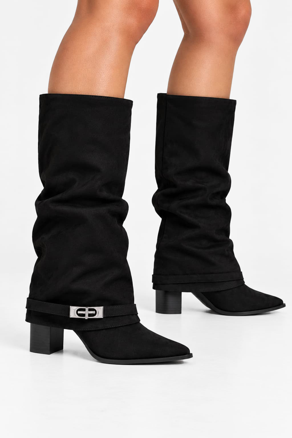 Stivali in similpelle scamosciata - Black