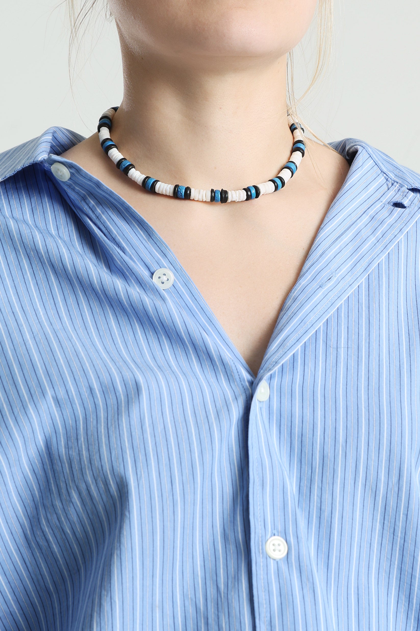 Halskette - White + Black + Blue