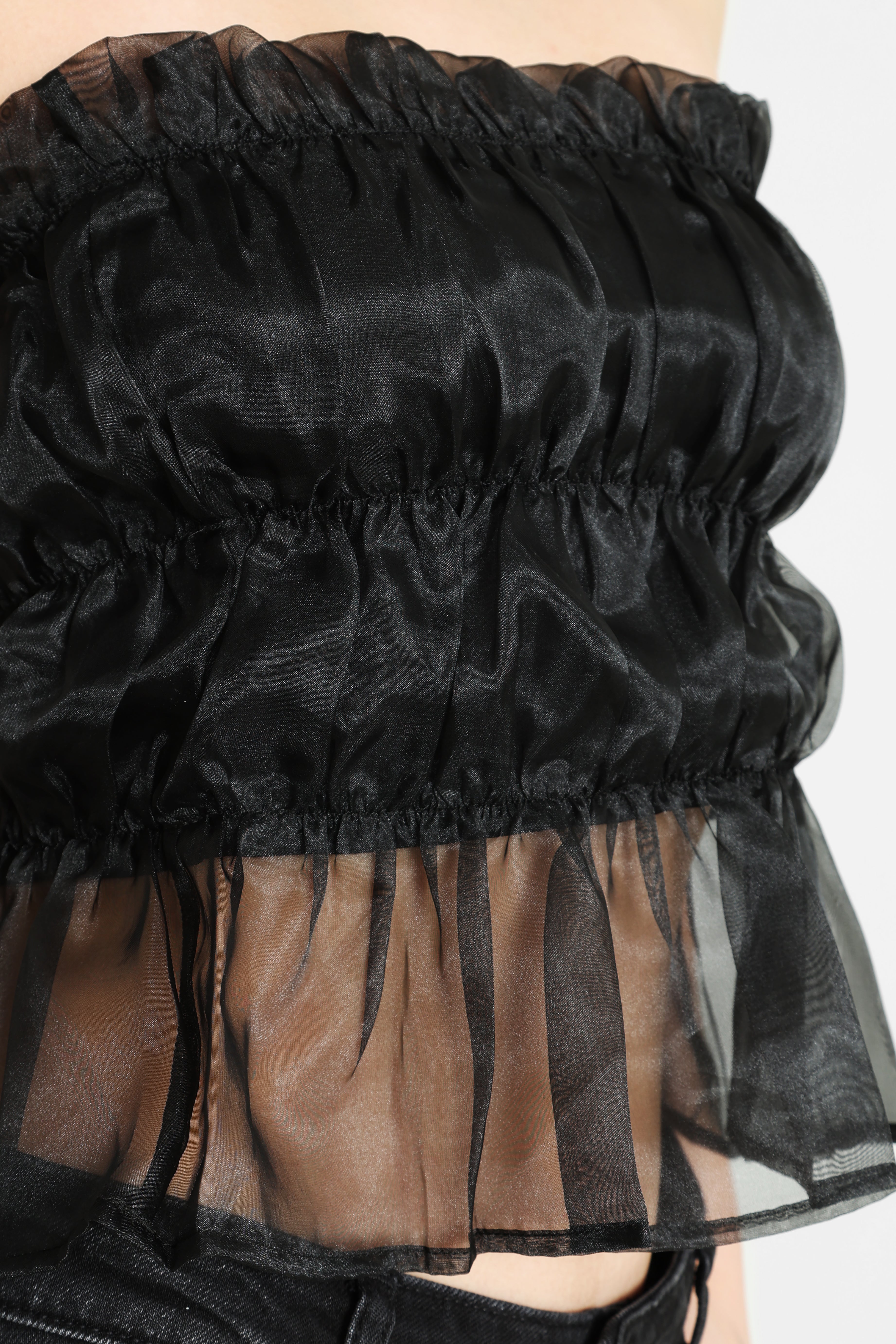 Bandeau Crop Top - Noir