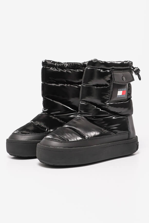 Winter Feminine quilted snow ankle boots - Black