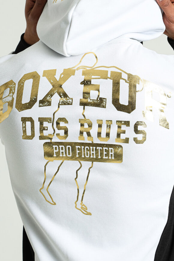 Kapuzensweatjacke - White + Black