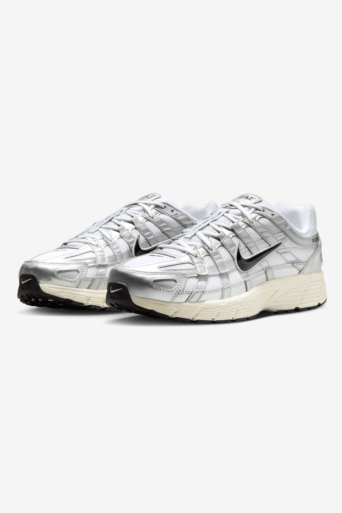 P-6000 Sneaker - Metallic Silver + White + Black