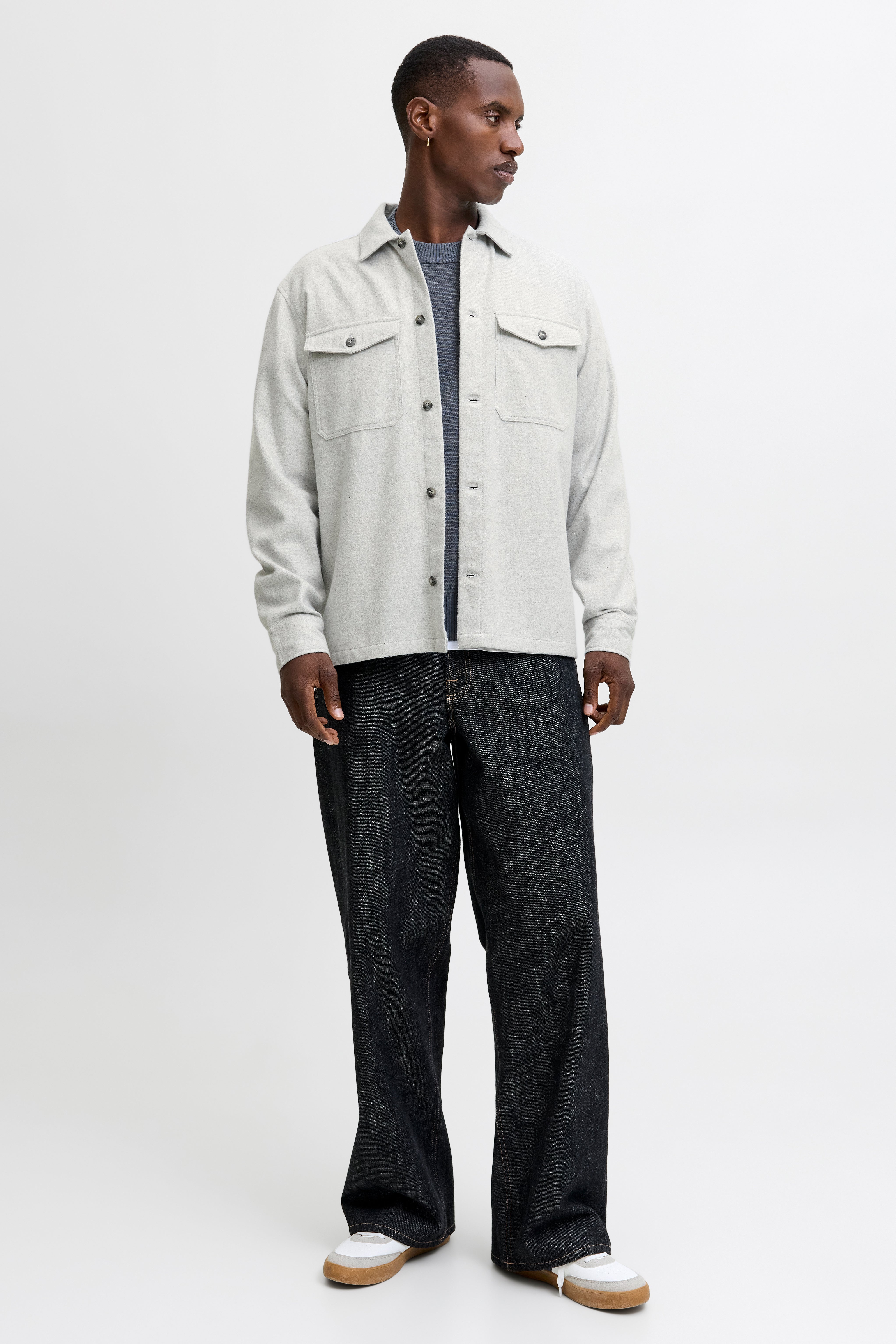JJEPERFECT Overshirt - Light Grey Melange