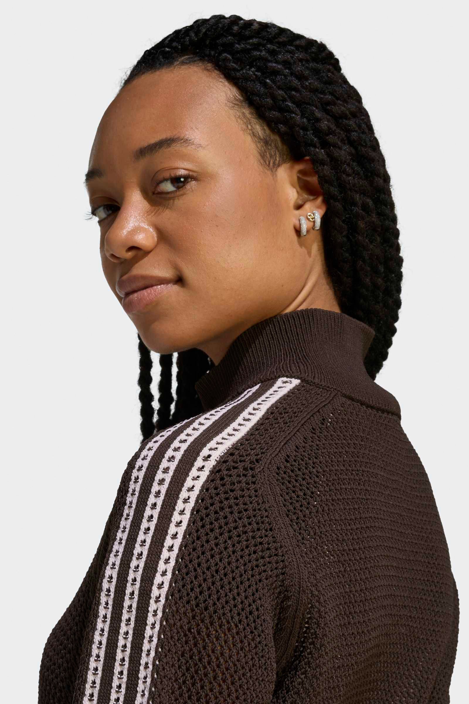 Crochet track jacket - Aurora Coffee