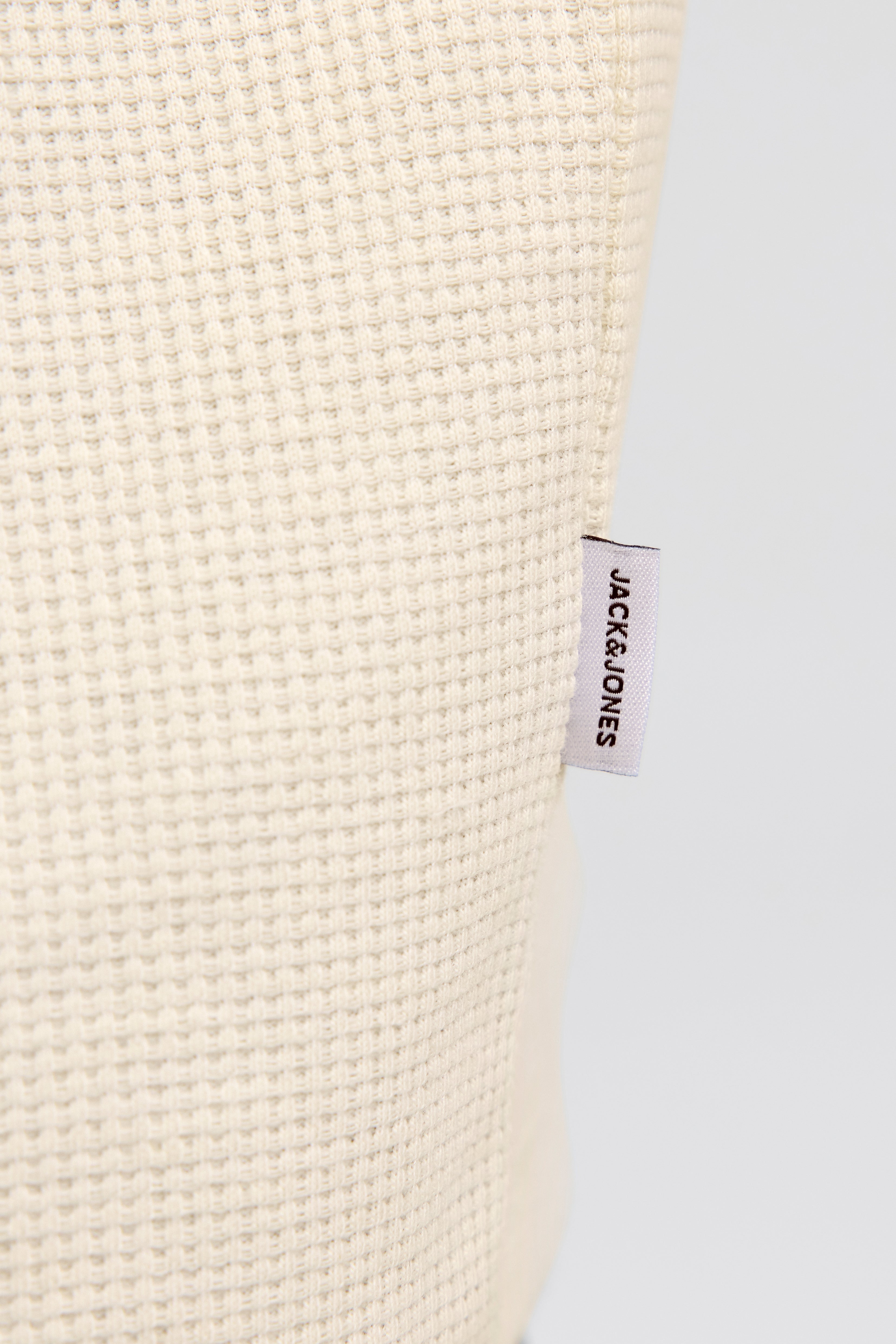 JJEAUSTIN t-shirt en tissu gaufré - Antique White Melange