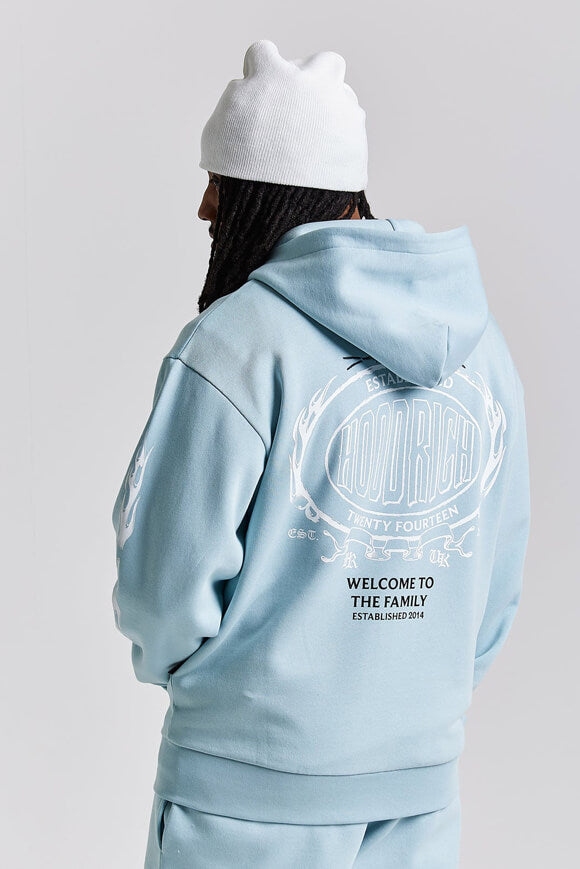 Sweat ample zippé à capuchon - Sterling Blue