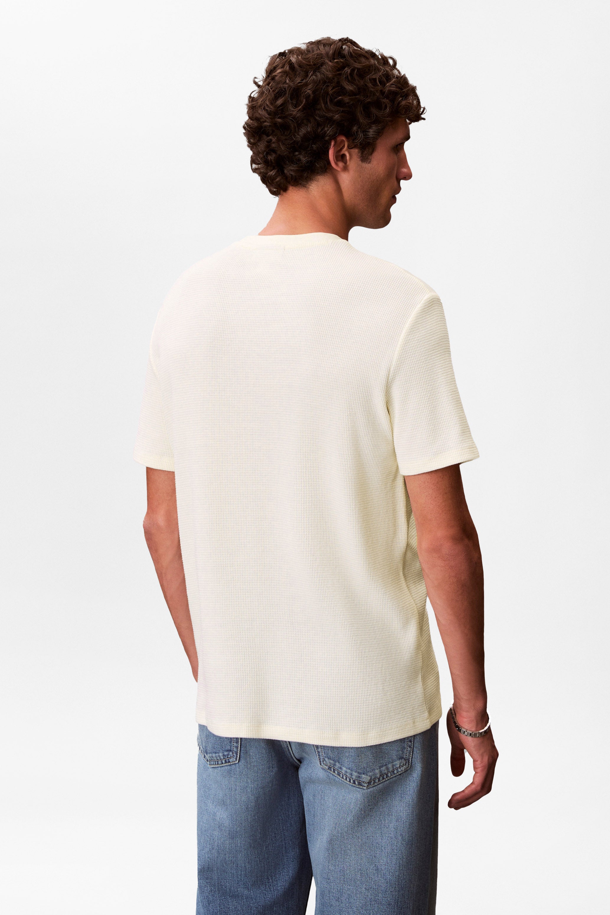 T-Shirt mit Waffelstruktur - Calico