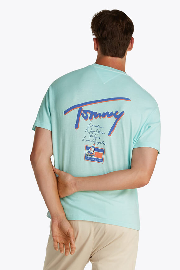 T-shirt ampia con stampa sbiadita - Spring Mint