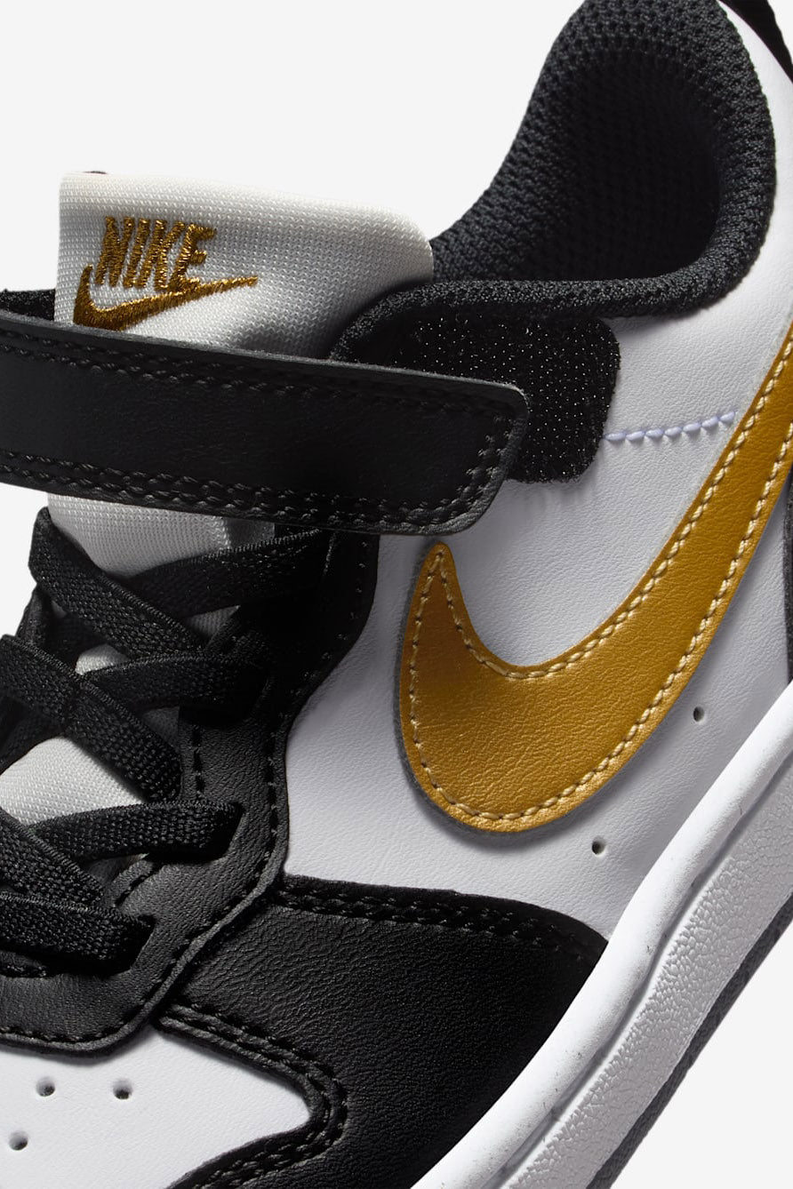 Court Borough Recraft Kids Sneaker - Black + Metallic Gold