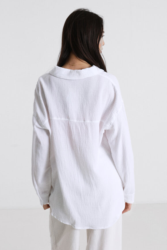 Chemise oversize en mousseline - Blanc