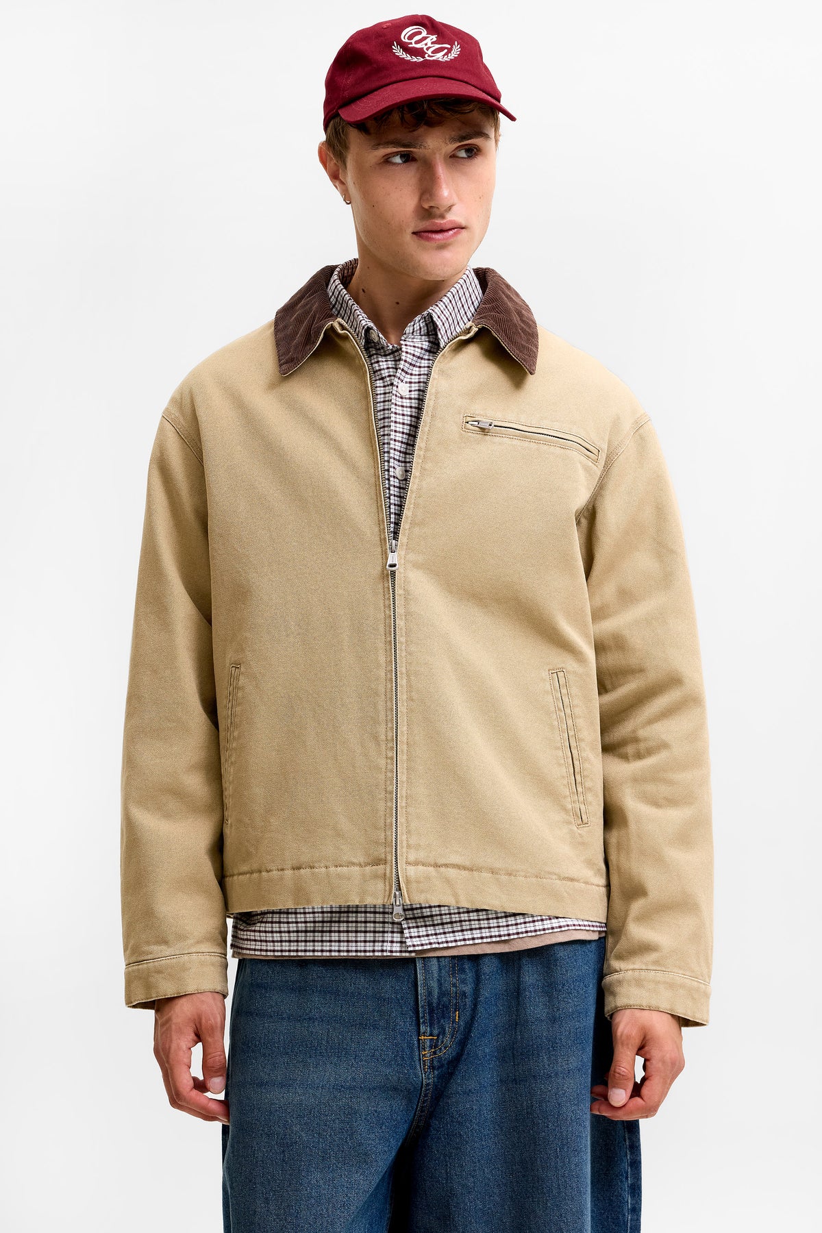 Jacke aus Twill - Kelp