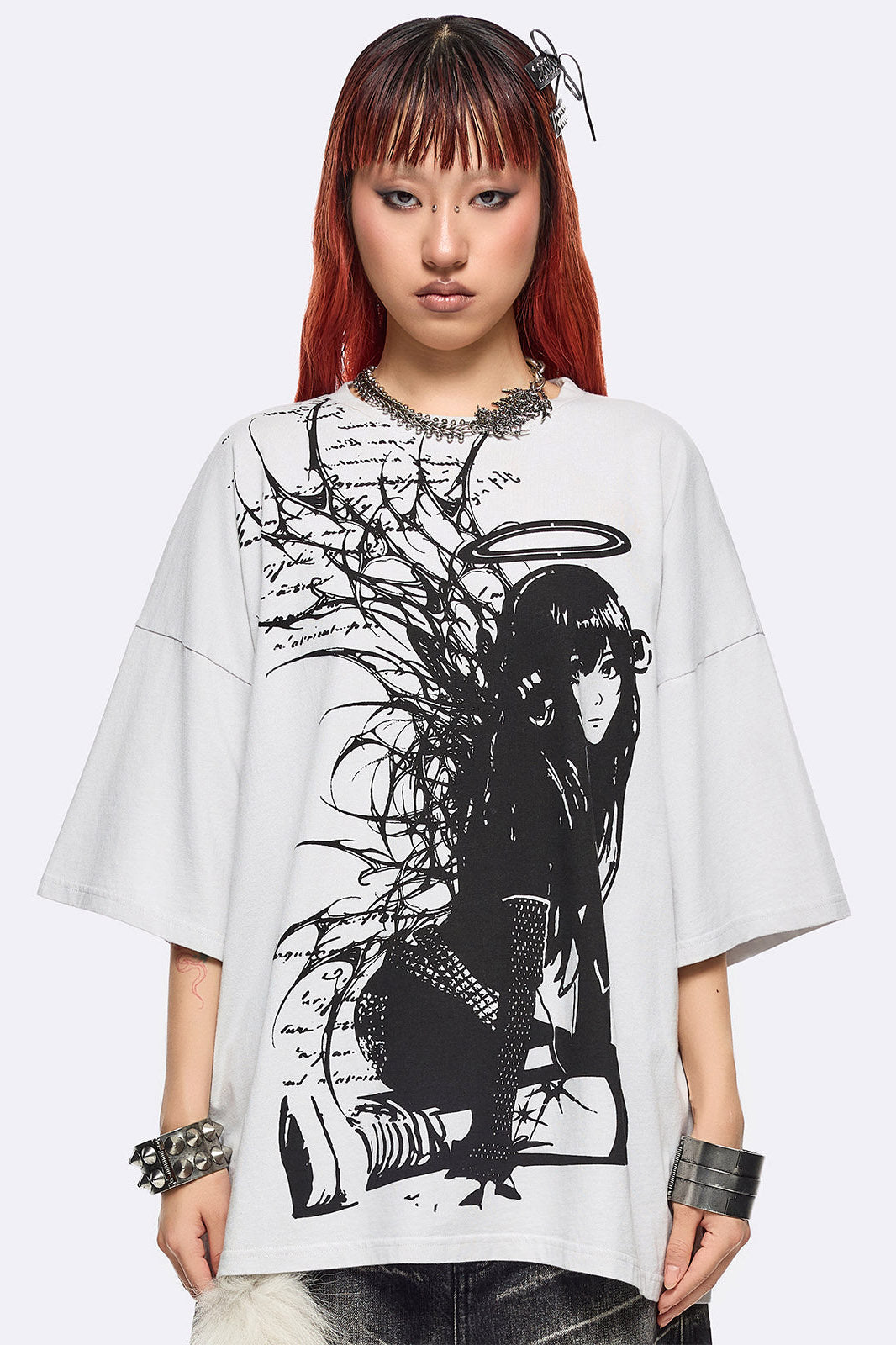 Lost Halo Oversize T-Shirt - Light Grey