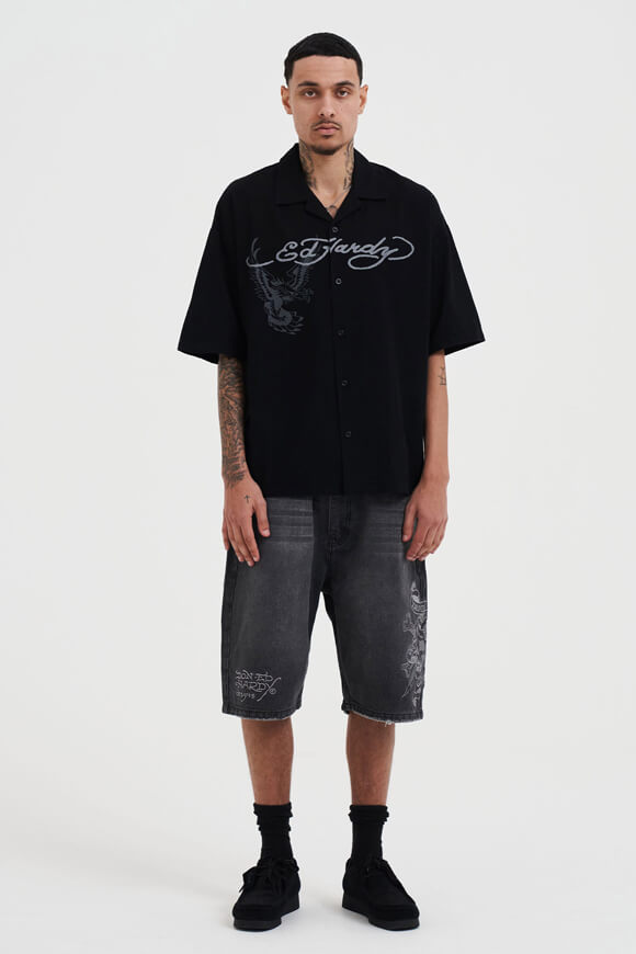 Pantaloncini di jeans skater - Denim nero