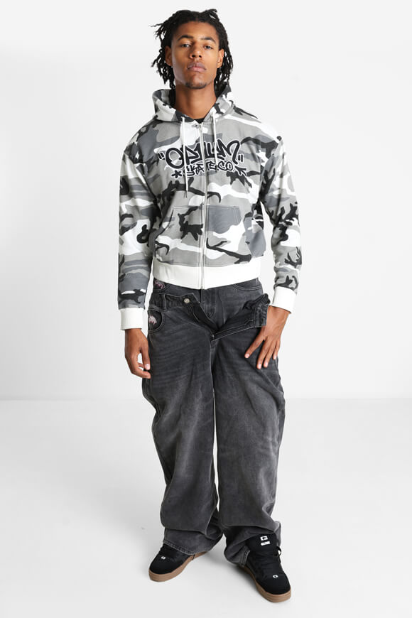 Hooded sweat jacket - Grey Camo
