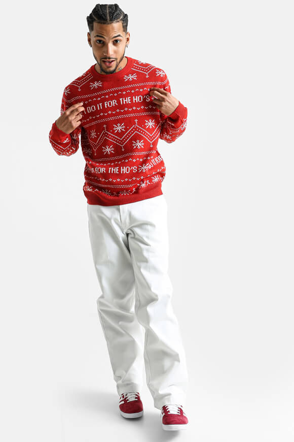 Weihnachtsstrickpullover - Pompeian Red