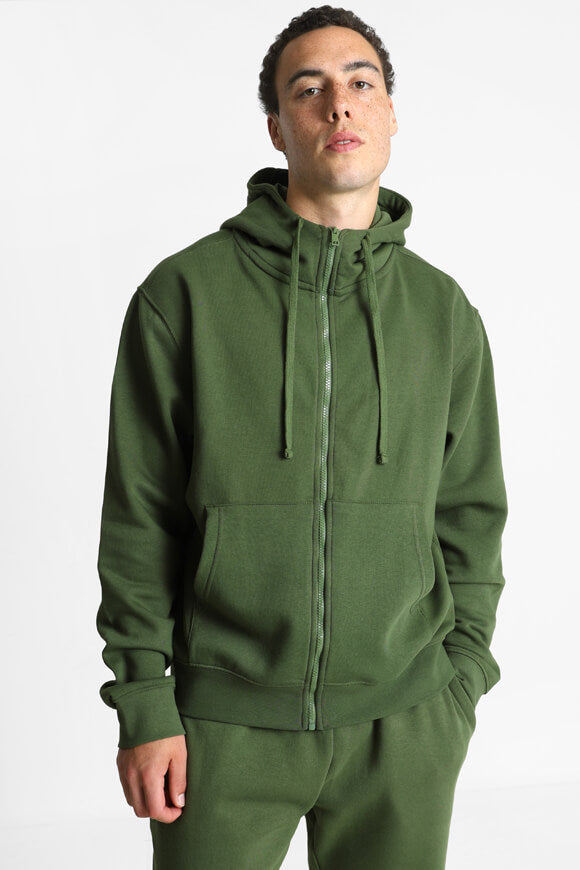 Kapuzensweatjacke - Olive Grün