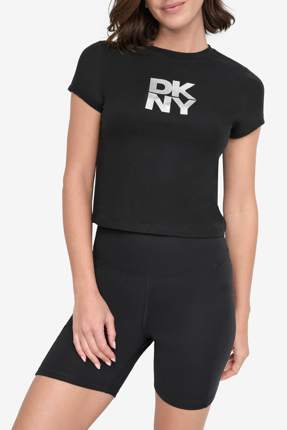 Crop T-Shirt - Black + Silver