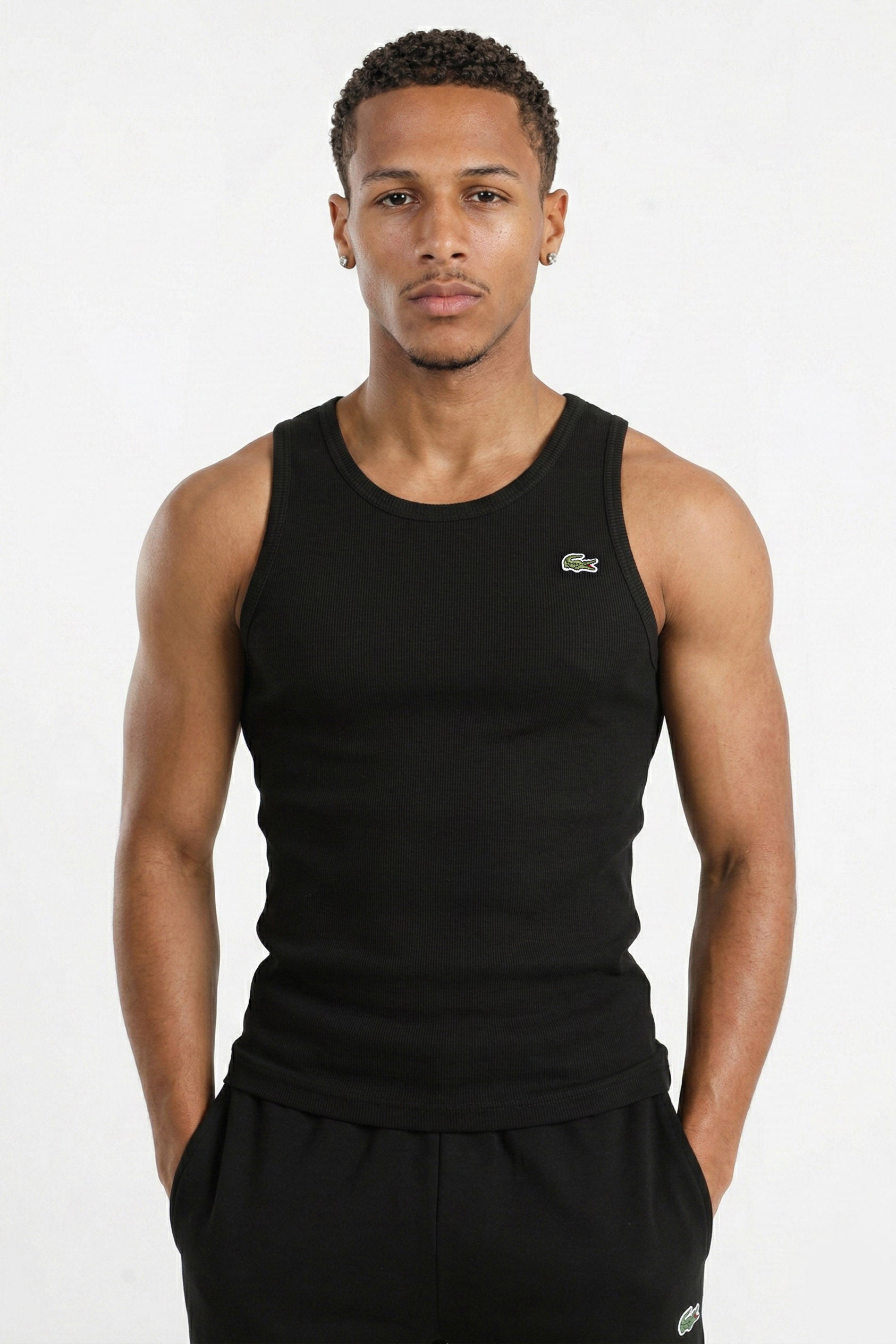 Geripptes Tanktop - Black