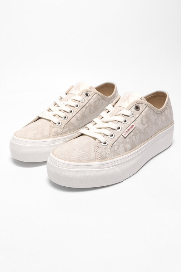 Sneaker con plateau - Jacquard naturale