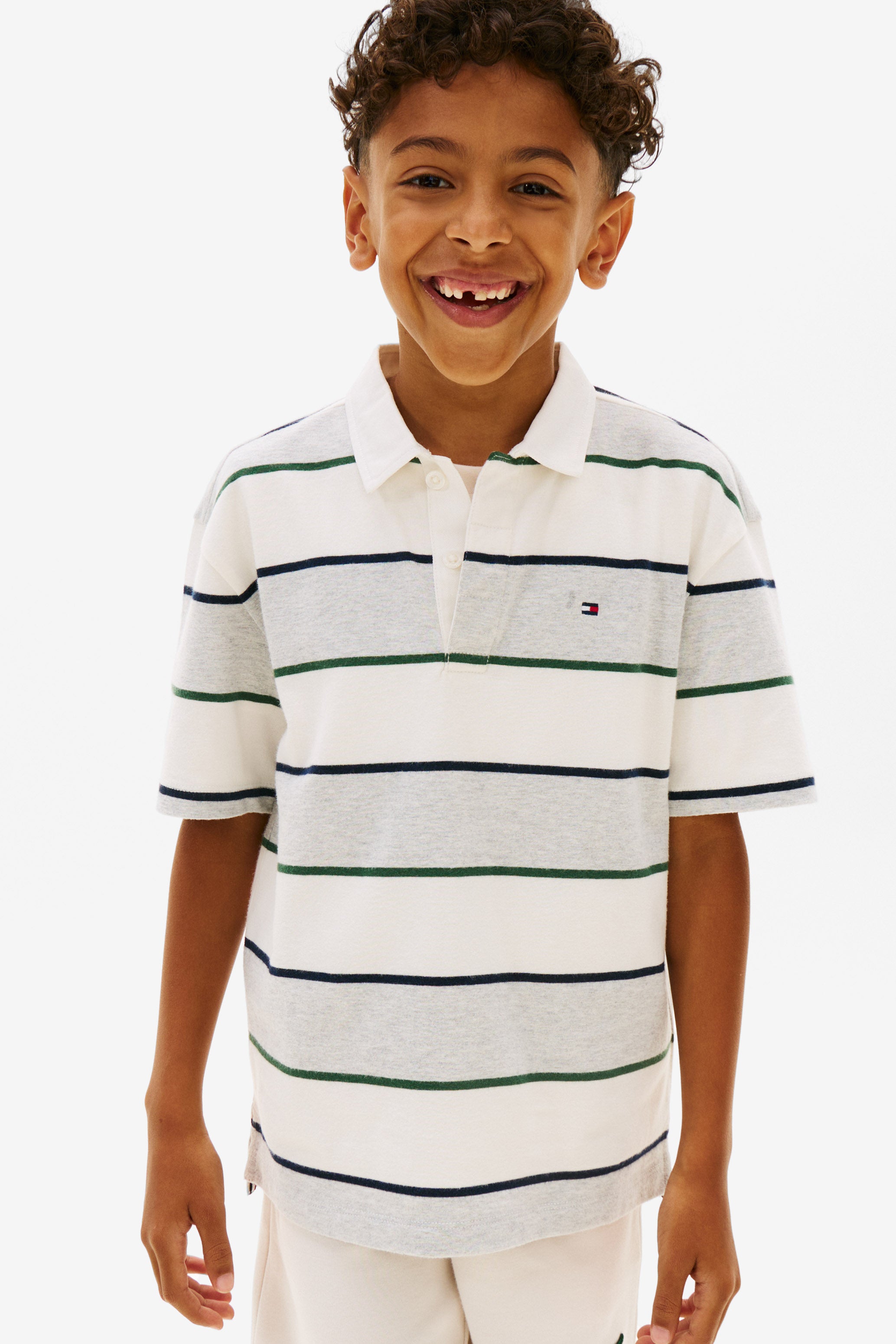 Rugby Polo - Light Grey Heather + Offwhite