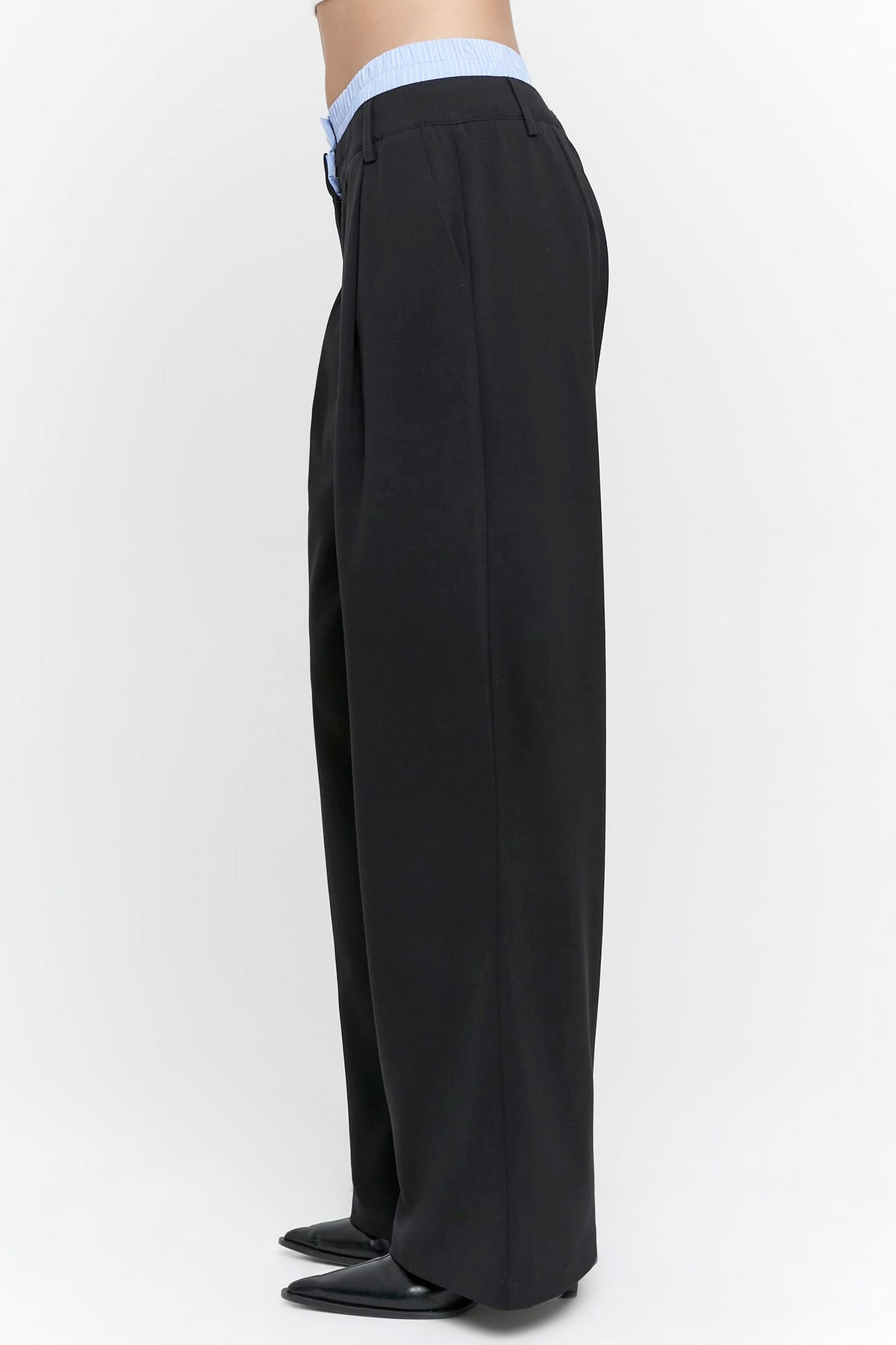 Stoffhose - Black + Light Blue + White