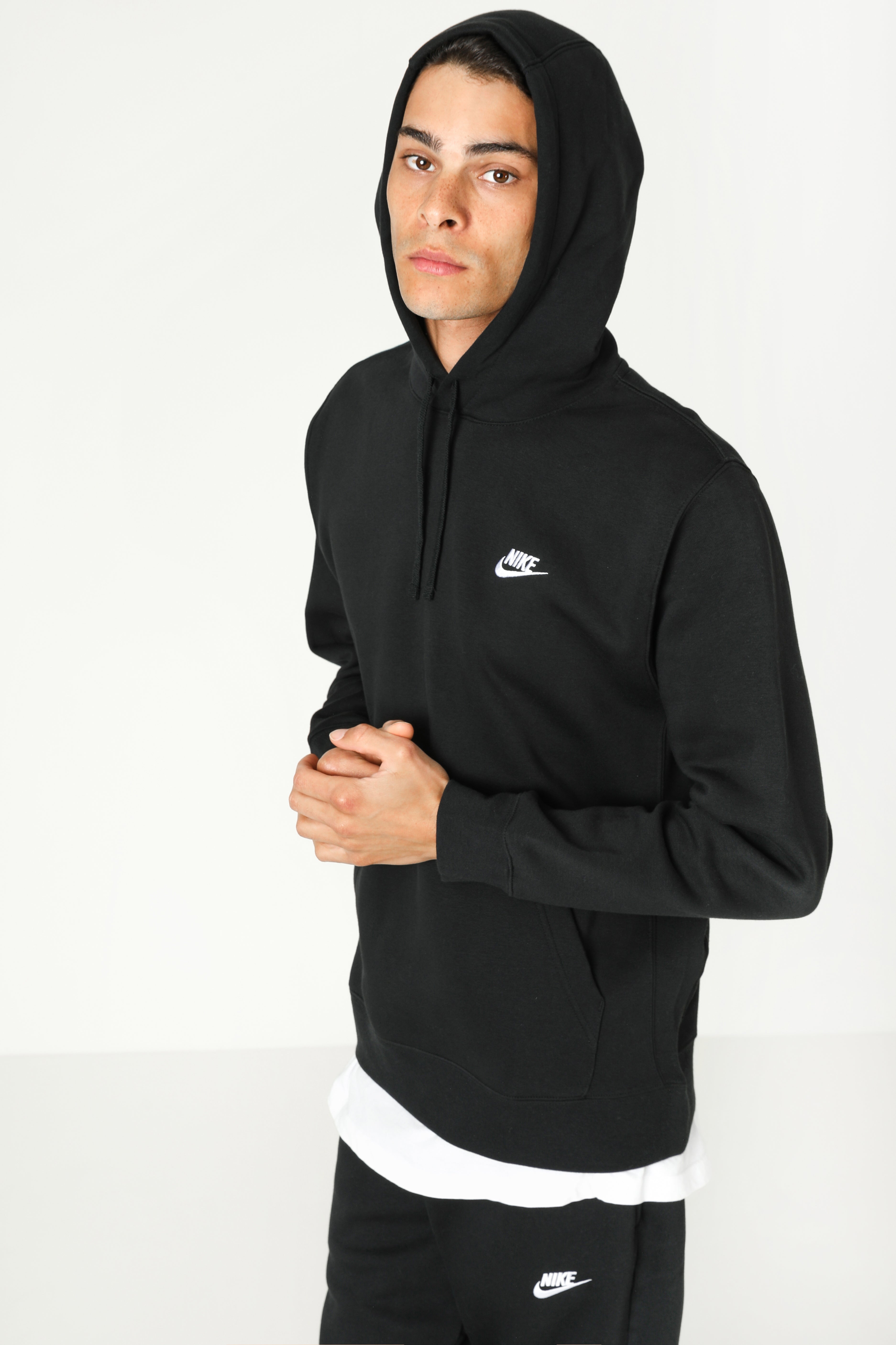 Sportswear Club Fleece Kapuzensweatshirt - Schwarz + Weiss