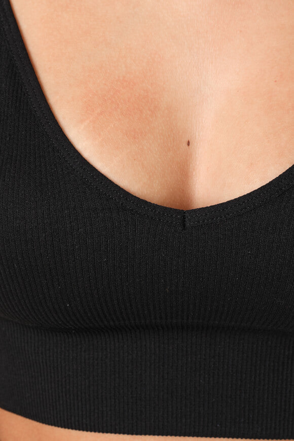 Ribbed crop top - black