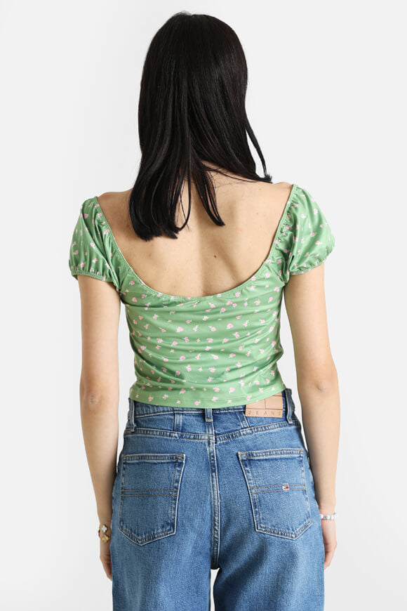 Off Shoulder Crop Shirt - Grün