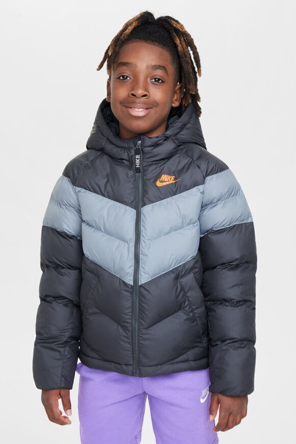 Sportswear Pufferjacke - Black + Grey + Orange