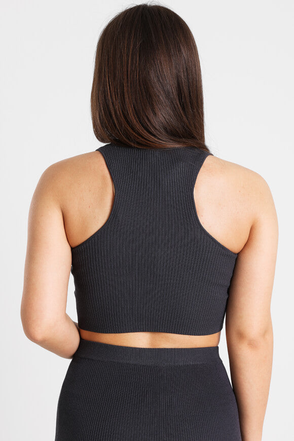 Top in maglia a coste - antracite