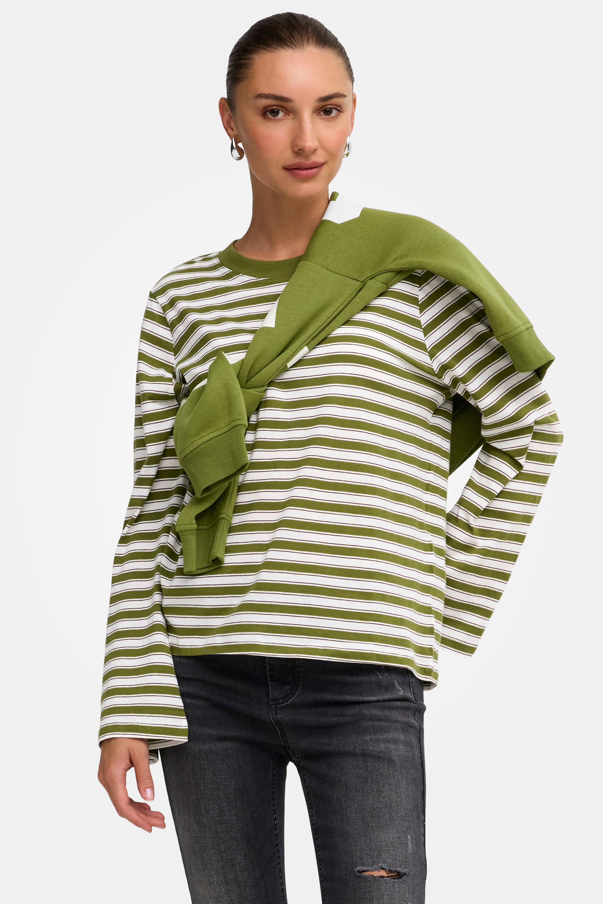 ONLLUNA shirt ample manches longues - Avocado + Potting Soil