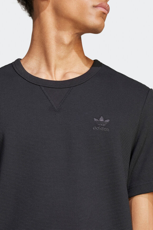 T-Shirt aus Waffelstoff - Black