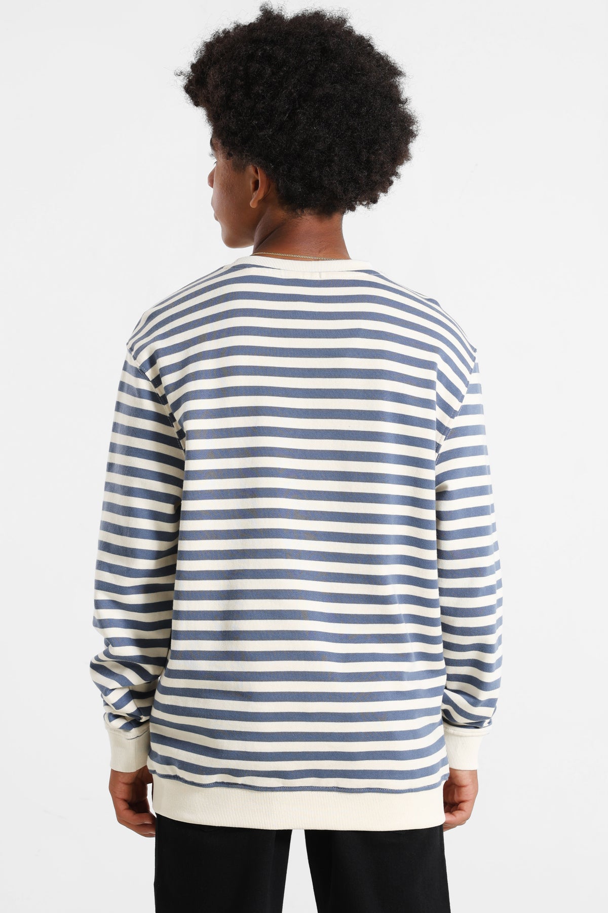 Striped Sweatshirt - Whitesand + Vintageblue