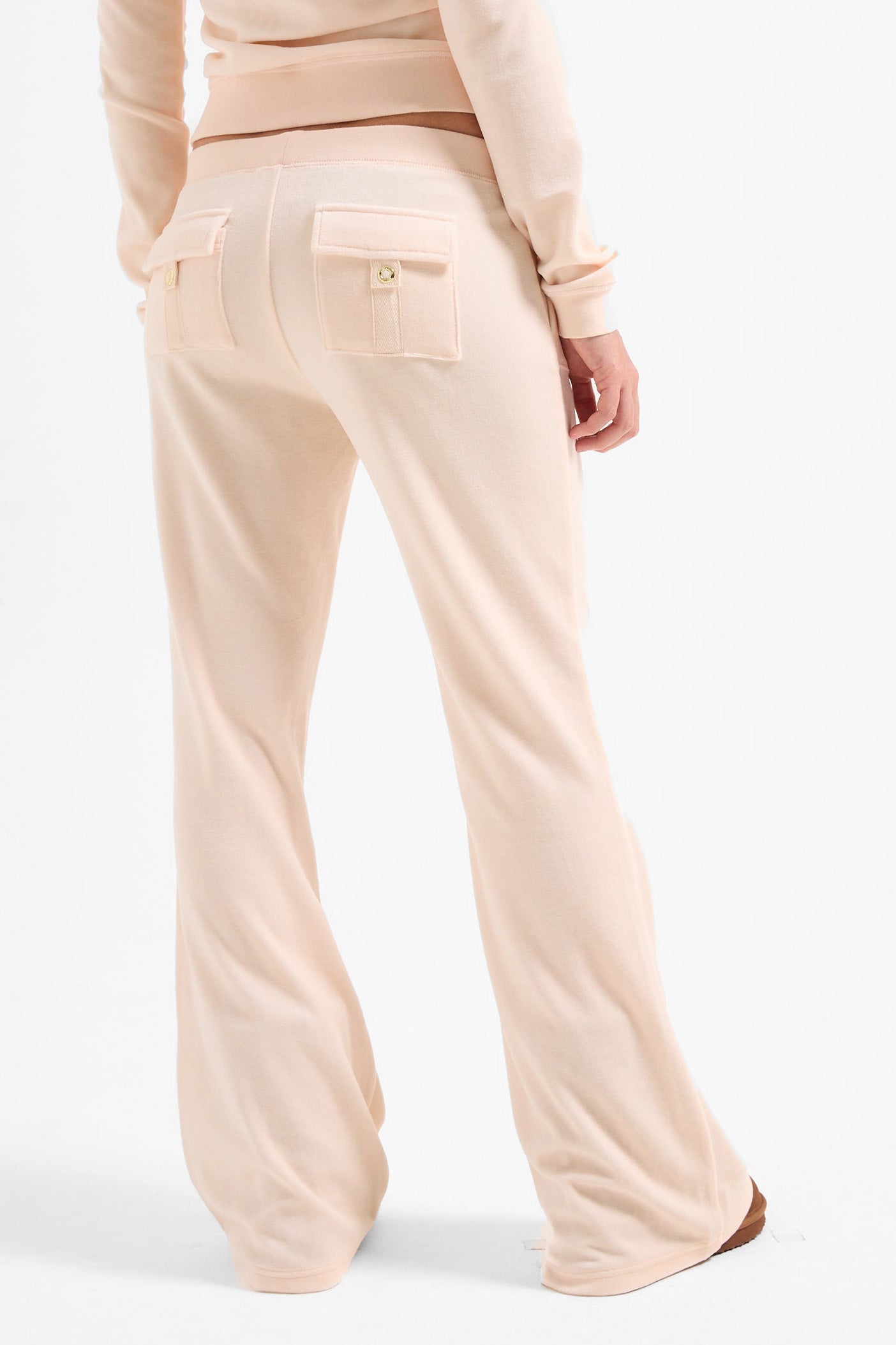 Casia Samt Flare-Hose - Pink Champagne