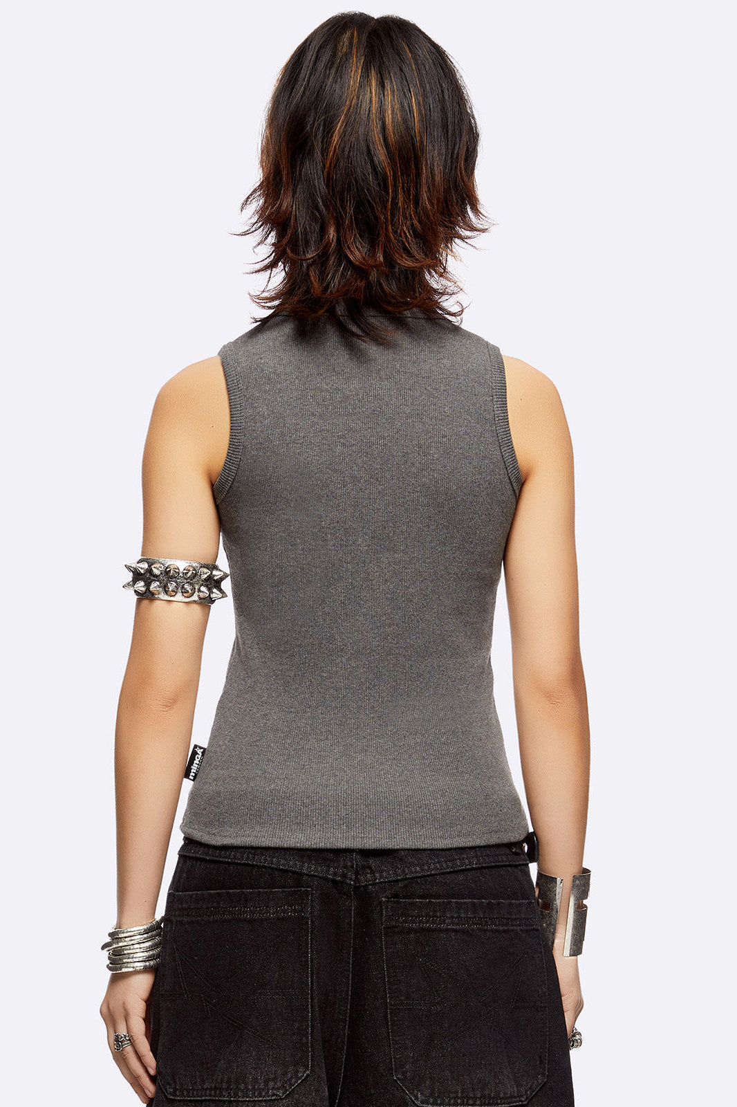 Canotta a coste Pierce Me - Grigio scuro